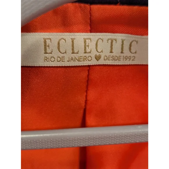 Women's Eclectic Blue White Polka Dot Blazer Size M - Picture 8 of 8